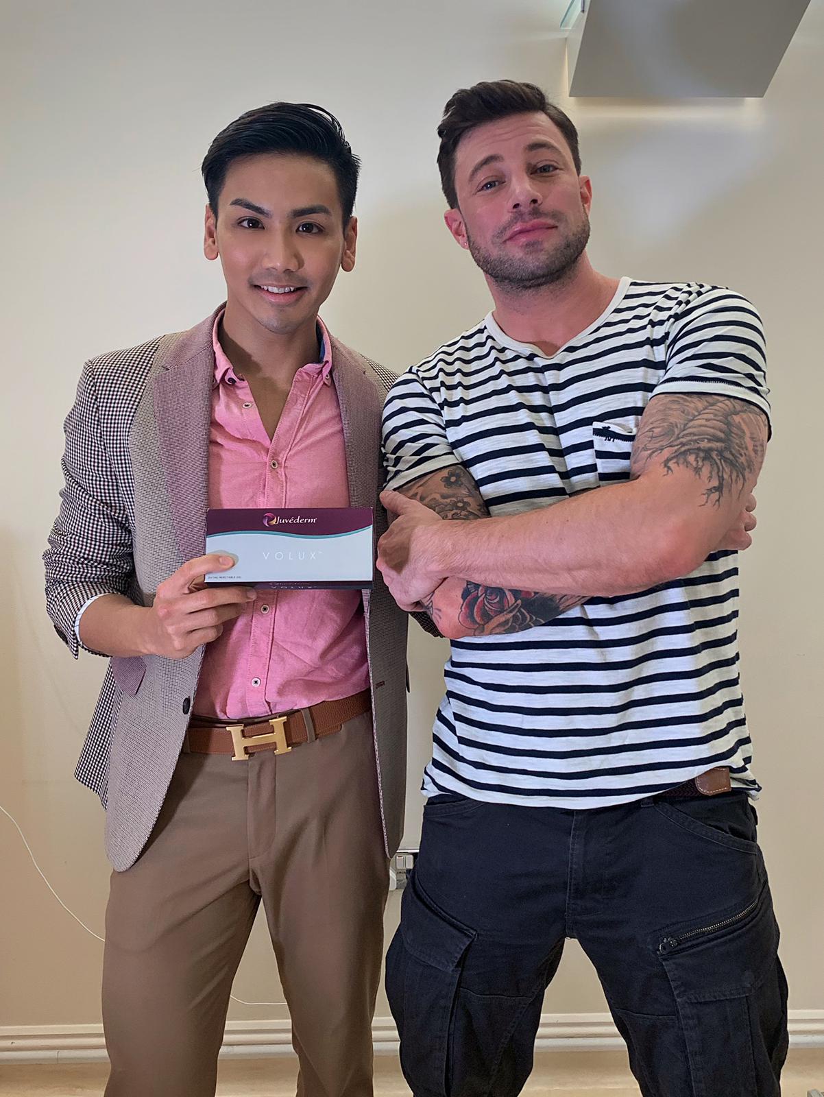 Dr Vincent Wong with Duncan James 